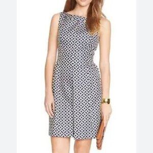 Lauren Ralph Lauren Blue and Gold Sheath Dress